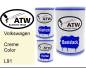 Preview: Volkswagen, Creme Color, L91: 500ml Lackdose + 500ml Klarlack + 250ml Härter - Set, von ATW Autoteile West.
